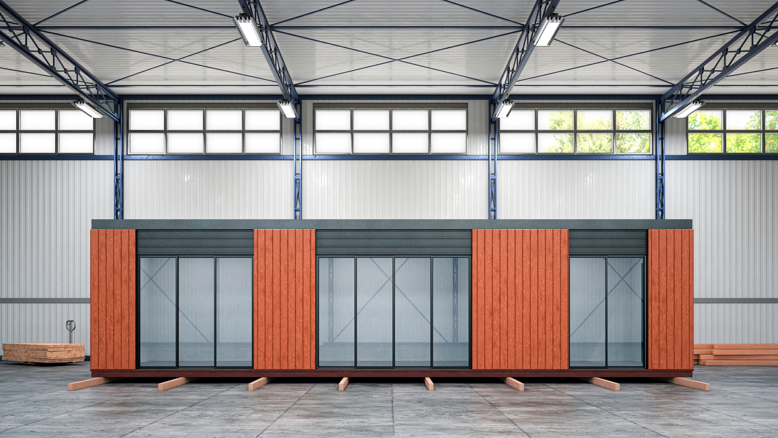 Workshop,For,The,Assembly,Of,Modular,Buildings,With,A,Ready-made
